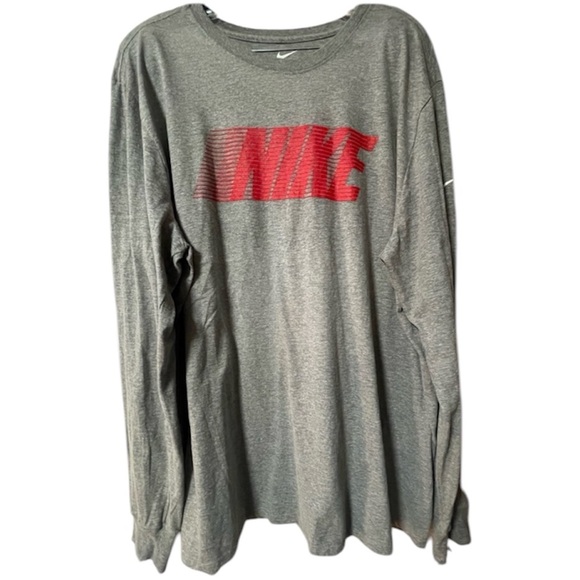 Nike Other - NWT: NIKE Men’s Long Sleeve Grey with Red Graphic Shirt Size XXL